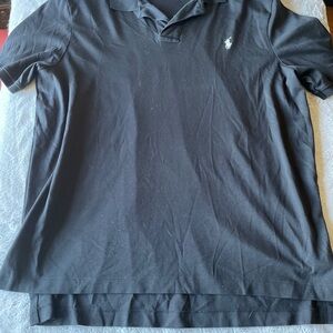 Ralph Lauren Black Polo Shirt prima soft touch black white pony XL